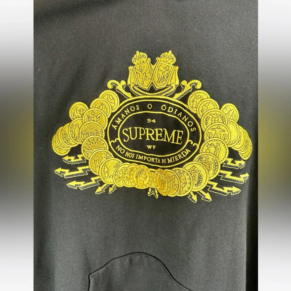 Supreme Love or Hate Hooded Sweatshirt in Black Like New - Picture 6 of 14